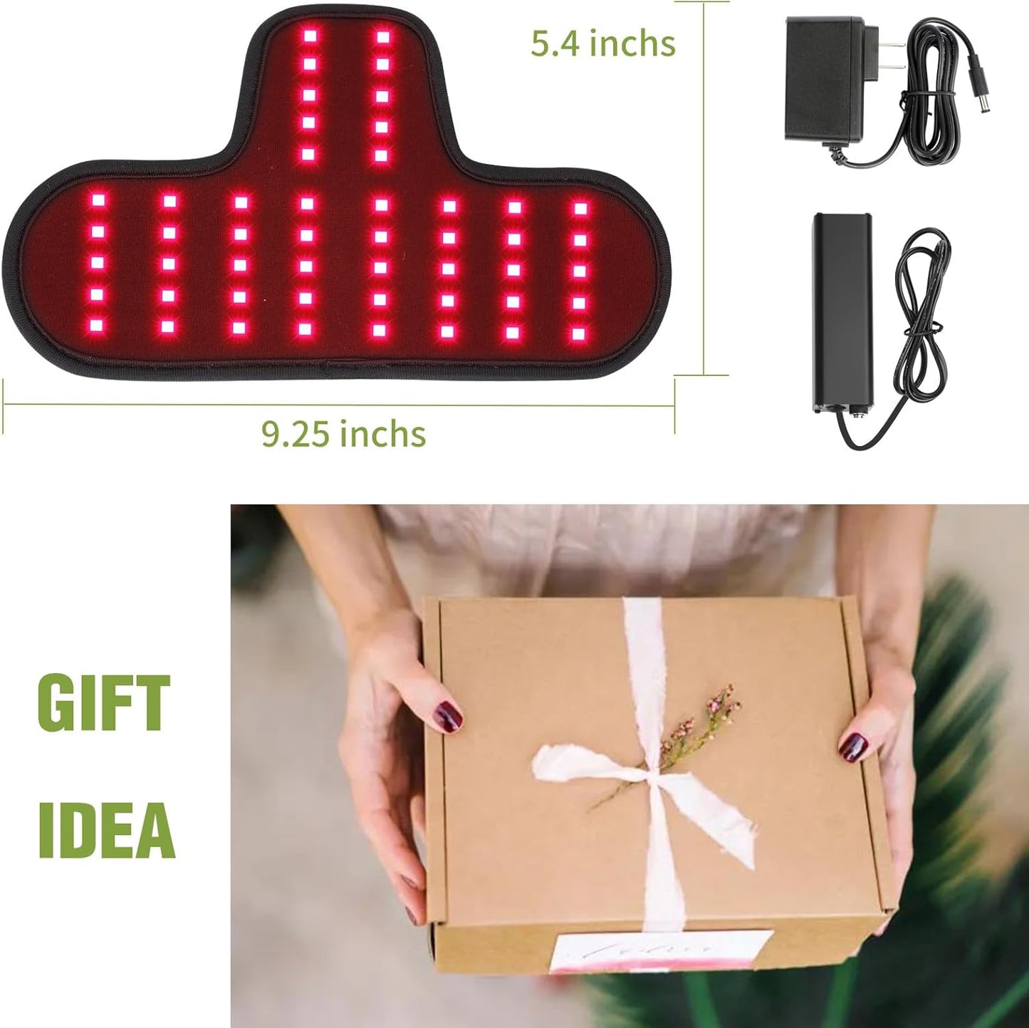 Rechargeable Red Light Therapy for Neck, Portable Red Light Therapy Belt Neck Wrap, near Infrared Red Light Therapy for Body Pain Relief