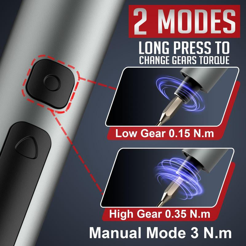 75-In-1 Cordless Electric Screwdriver Set, Including 71 Screw Driver Bits & 2 Torque Settings, Precision Electric Screwdriver Set, Power Tools for Iphone PC DIY