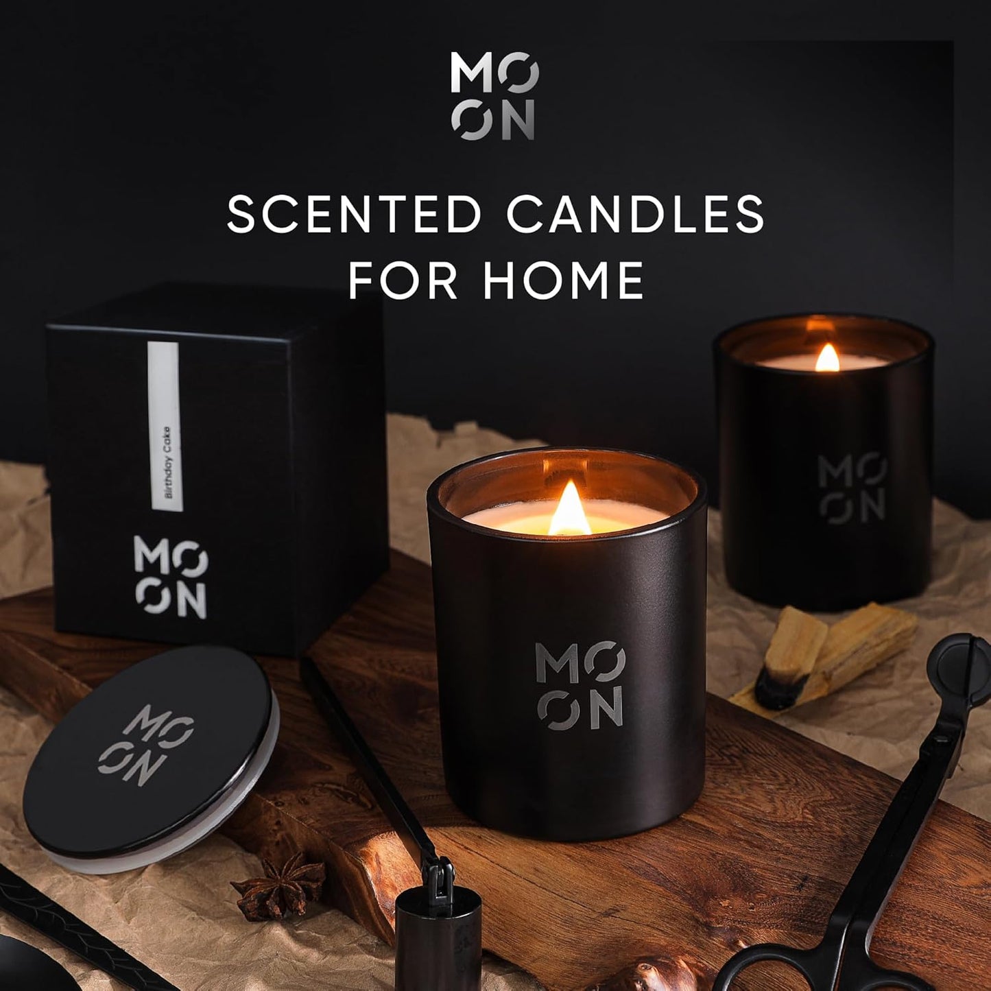 Scented Candles for Men & Women by | Wood Wick Candles | Coconut Candle |Clean Non Toxic Candles |Luxury Candles |Coconut Jar Candles|