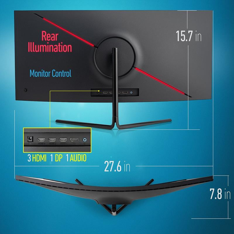Deco Gear 30" Curved Gaming Monitor, 2560X1080, 200Hz, 1Ms MPRT, FPS/RTS