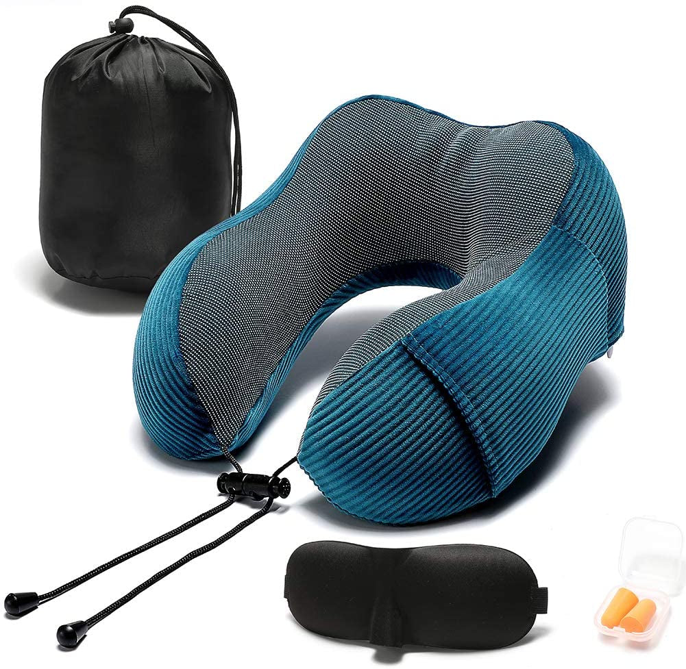 Travel Pillow, Memory Foam Neck Pillow with 360-Degree Head Support Comfortable Airplane Pillow with Storage Bag Lightweight Traveling Pillow for Sleeping, Car, Train, Bus and Home Use (Koala)