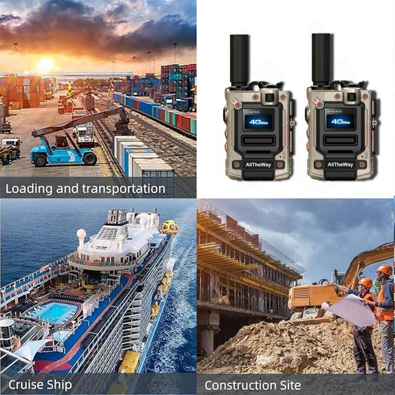 M08 Global Walkie-Talkie,2 Units,Long Range for Adults with Earpieces,Rapid Radios Unlimited Range,200Channel,4G Network Technology,Type-C Charging