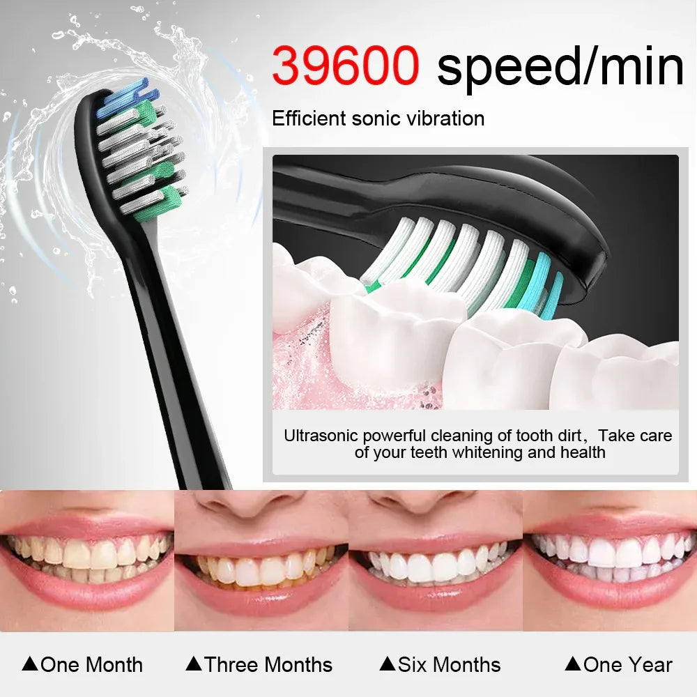 Smart Sonic Electric Toothbrush Ultrasound IPX7 Rechargeable Tooth Brush 5 Mode Smart Time Whitener Teethbrush S100
