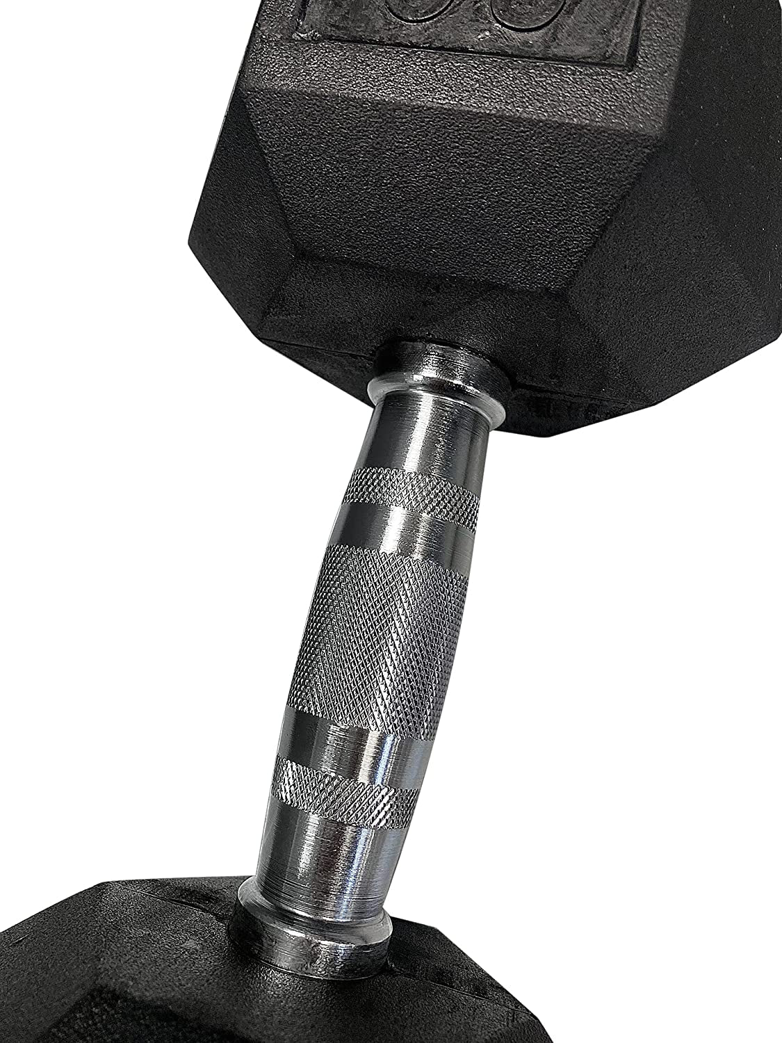 SINGLE Hex Rubber Dumbbell with Metal Handles Exercise Heavy Workout Dumbbells Workout Weights Sold as Singles or Set