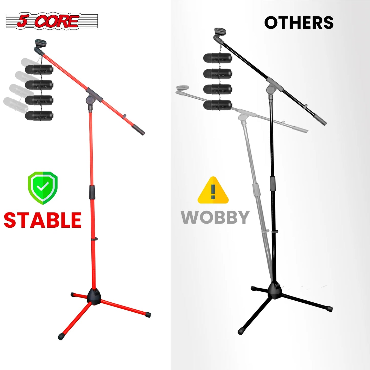 5Core Tripod Mic Stand Adjustable Holder Floor Microphone Boom Arm