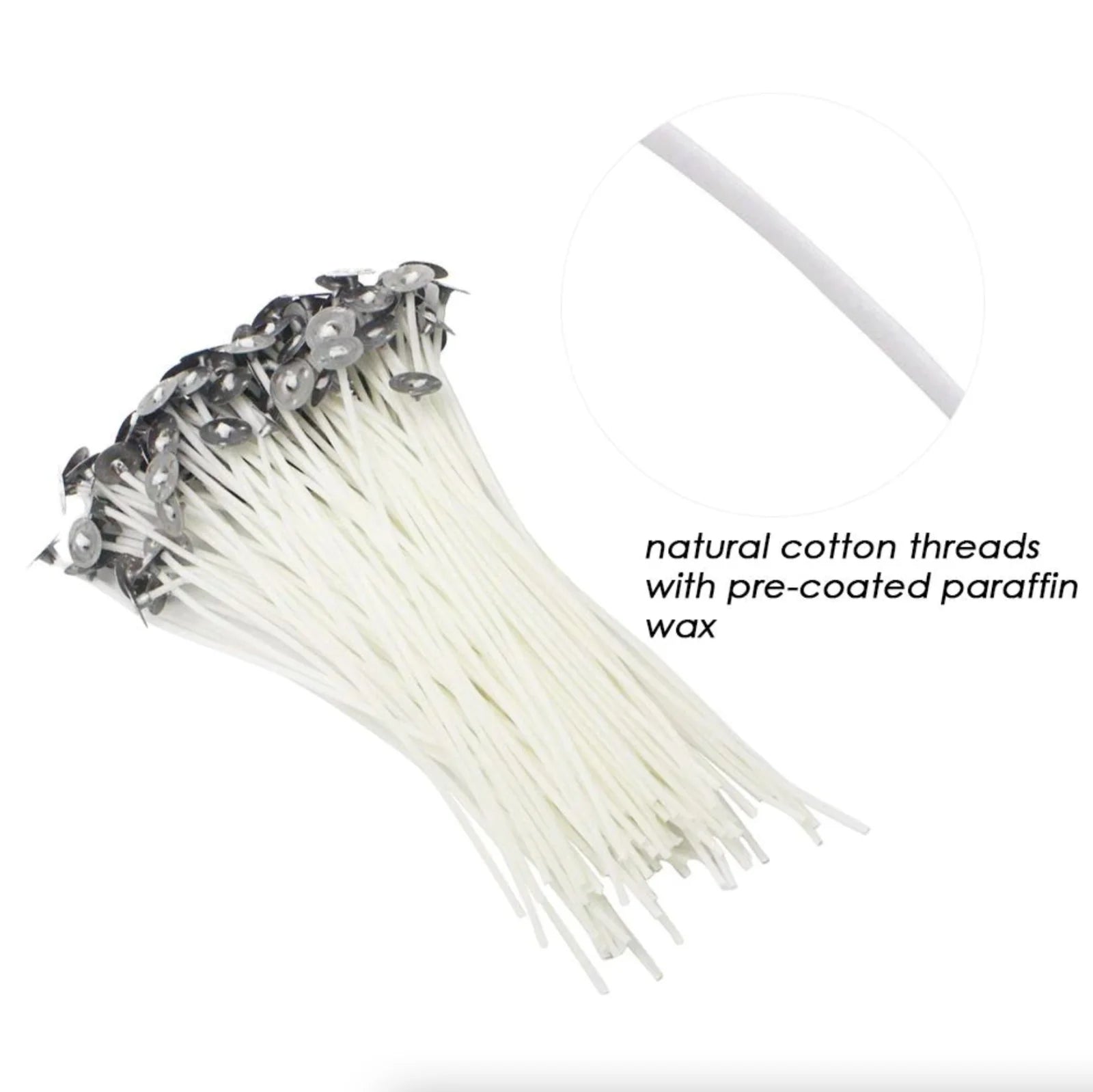 Candle Wicks 6 Inch Cotton Core Candle Making Supplies Pre Tabbed 100PCS New