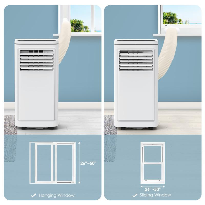 8000BTU--14000 BTU Portable Air Conditioners, Cools up to 300 Sq.Ft--700 Sq.Ft, Portable AC Built-In Cool, Dehumidifier, Fan Modes with Remote/Window Kits, White