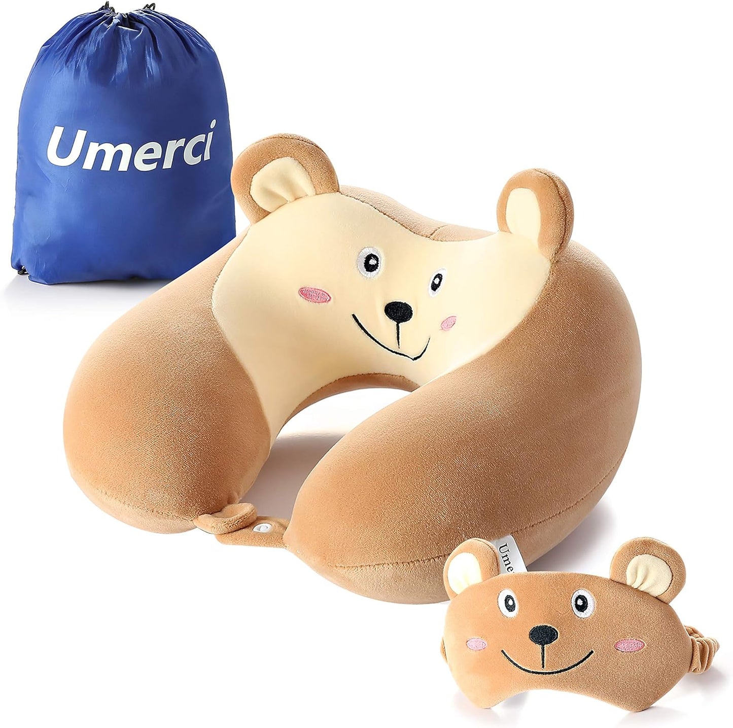 Travel Pillow, Memory Foam Neck Pillow with 360-Degree Head Support Comfortable Airplane Pillow with Storage Bag Lightweight Traveling Pillow for Sleeping, Car, Train, Bus and Home Use (Koala)