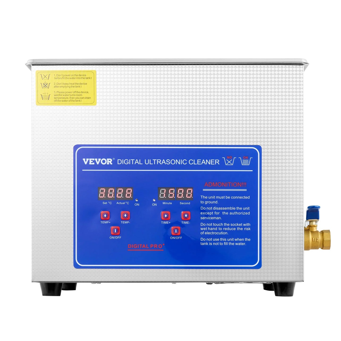 VEVOR Professional Ultrasonic Cleaner 10L/2.5 Gal, Easy to Use with Digital Timer & Heater, Stainless Steel Industrial Machine for Jewelry Dentures Small Parts, 110V, Fcc/Ce/Rohs Certified