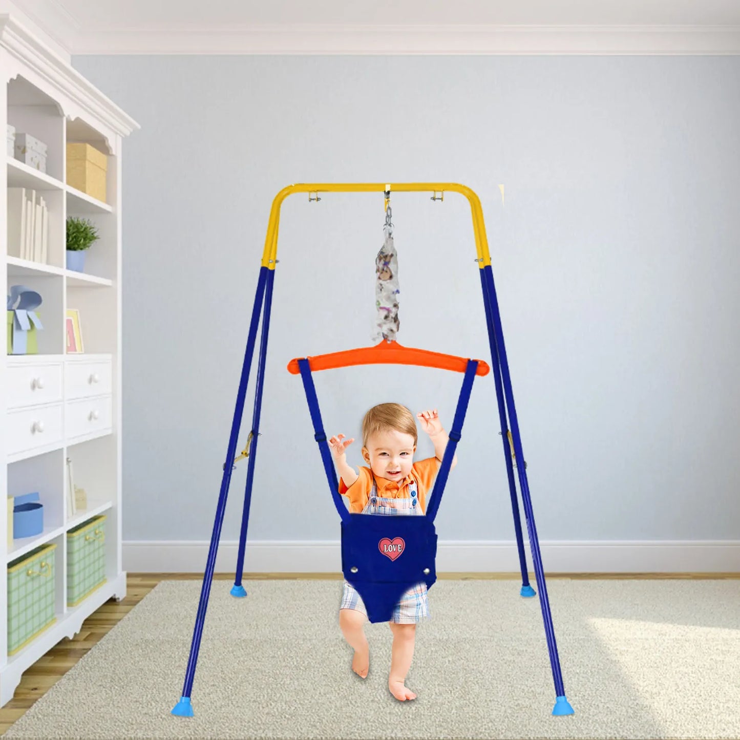 Baby Standing Door Jumper Exerciser Outdoor Baby Swing Bouncing Chair Sliding Adjustment Buckle Kids Jumping Hammock Seat