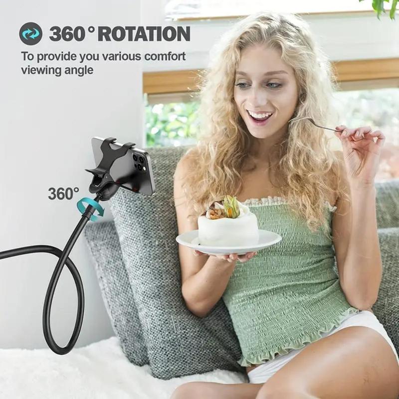 360° Rotating Phone Holder | Stable Grip, Universal Compatibility, Desktop & Bedside Use