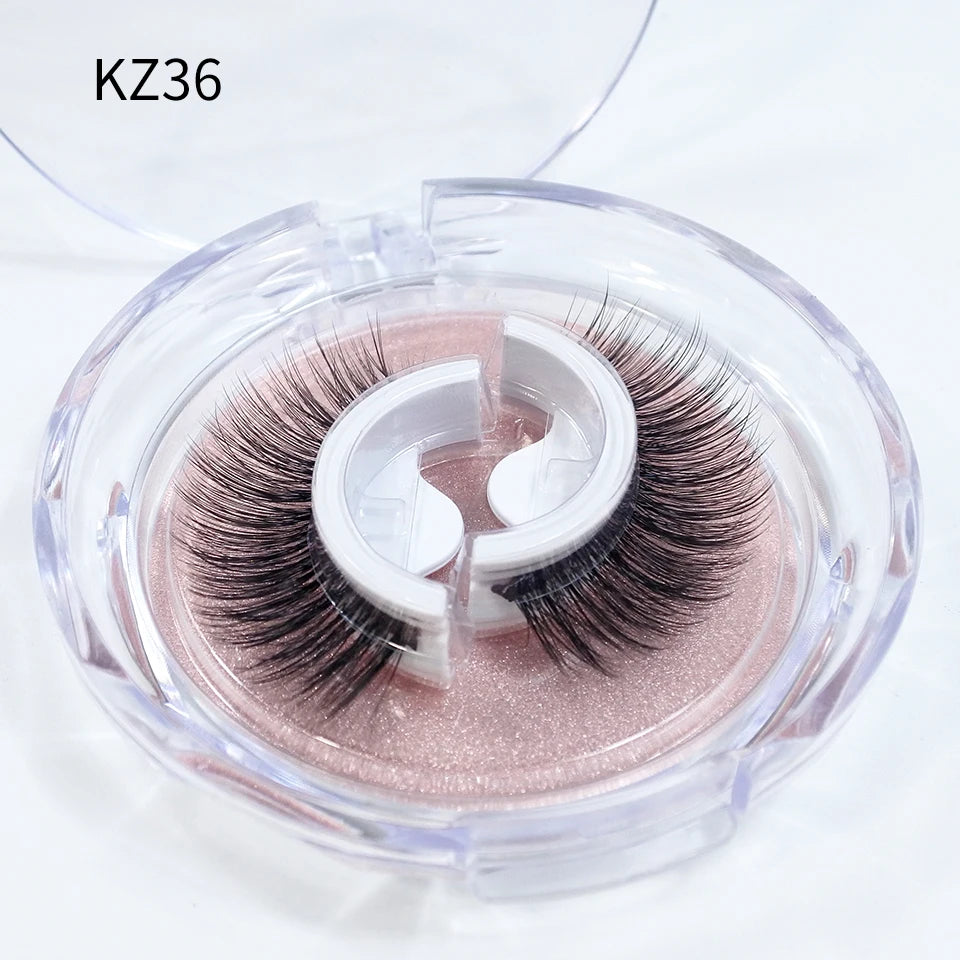 Self Adhesive Eyelashes Glue-Free Reusable 3D Wispy Thick Natural Lashes Makeup Fake Eyelashes