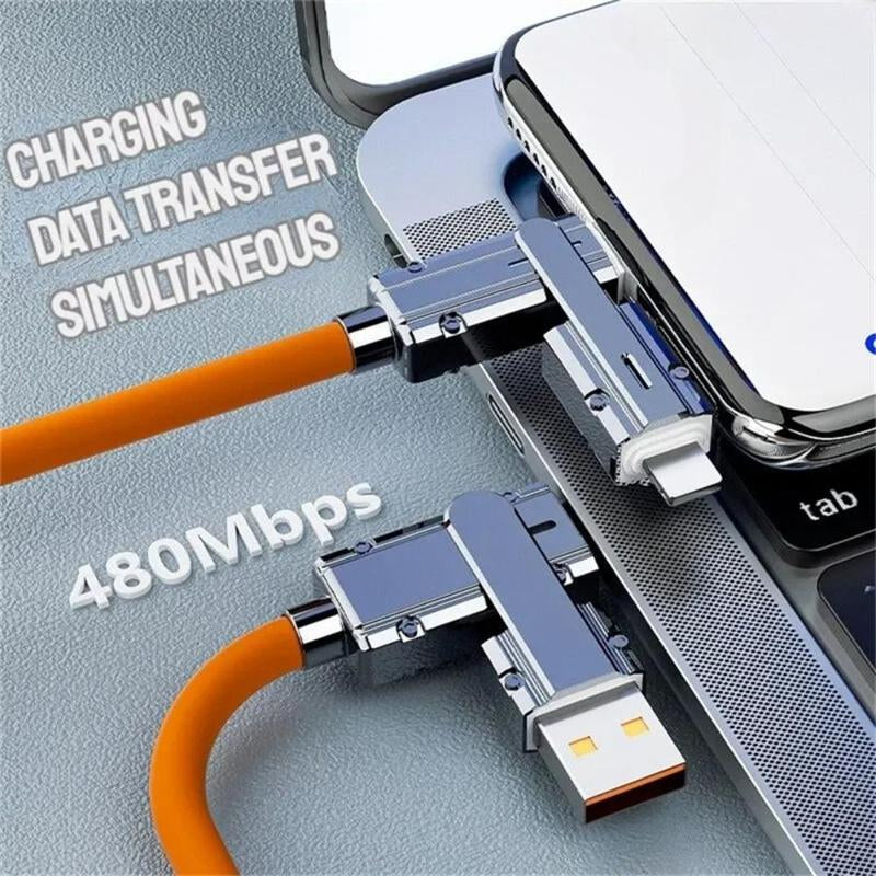 120W 4 in 1 Multi-Function Mobile Phone Data Cable, PD Fast Charging Cable Charger, Phone Accessories for Huawei Xiaomi Iphone, Valentine'S Day Gift