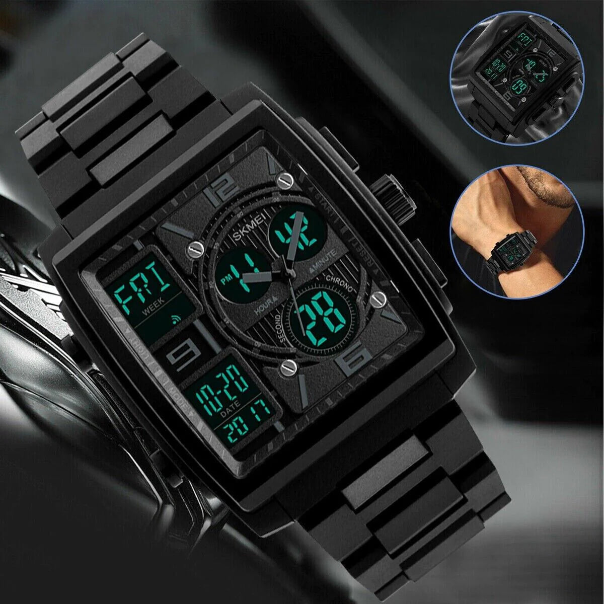 Chronograph Men'S Digital Army Military Sport Quartz Analog Waterproof Watch US