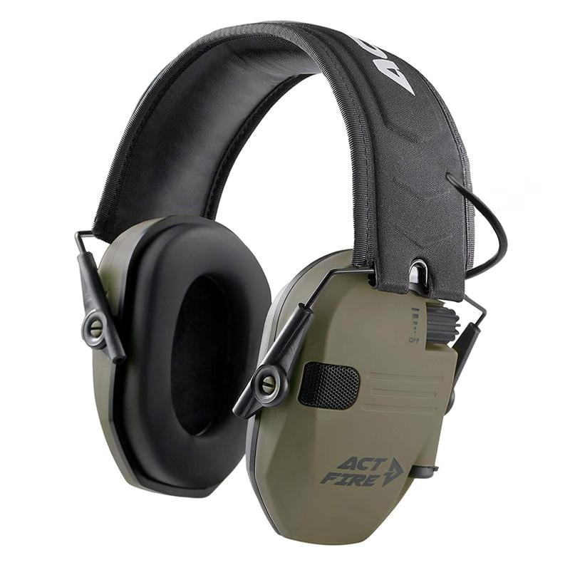 ACT FIRES Shooting Ear Protection Earmuff, Noise Reduction Ear Hearing Protection Hunting Shooting Earmuffs Electronic Ear Muffs for Shooting Range, Black Coyote Brown Army Green Auricular Esan Audio Headphone Good Headphones