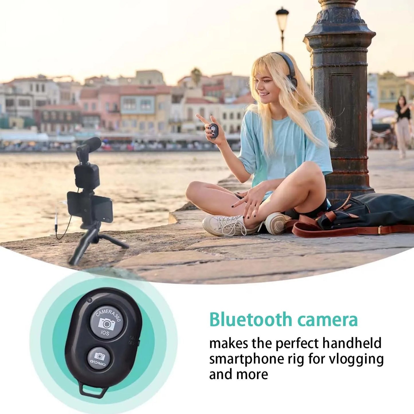 Smartphone Vlogging Kit for Iphone Android with Tripod Mini Microphone Starter Vlog Kit for Tiktok Live Stream Video Youtube