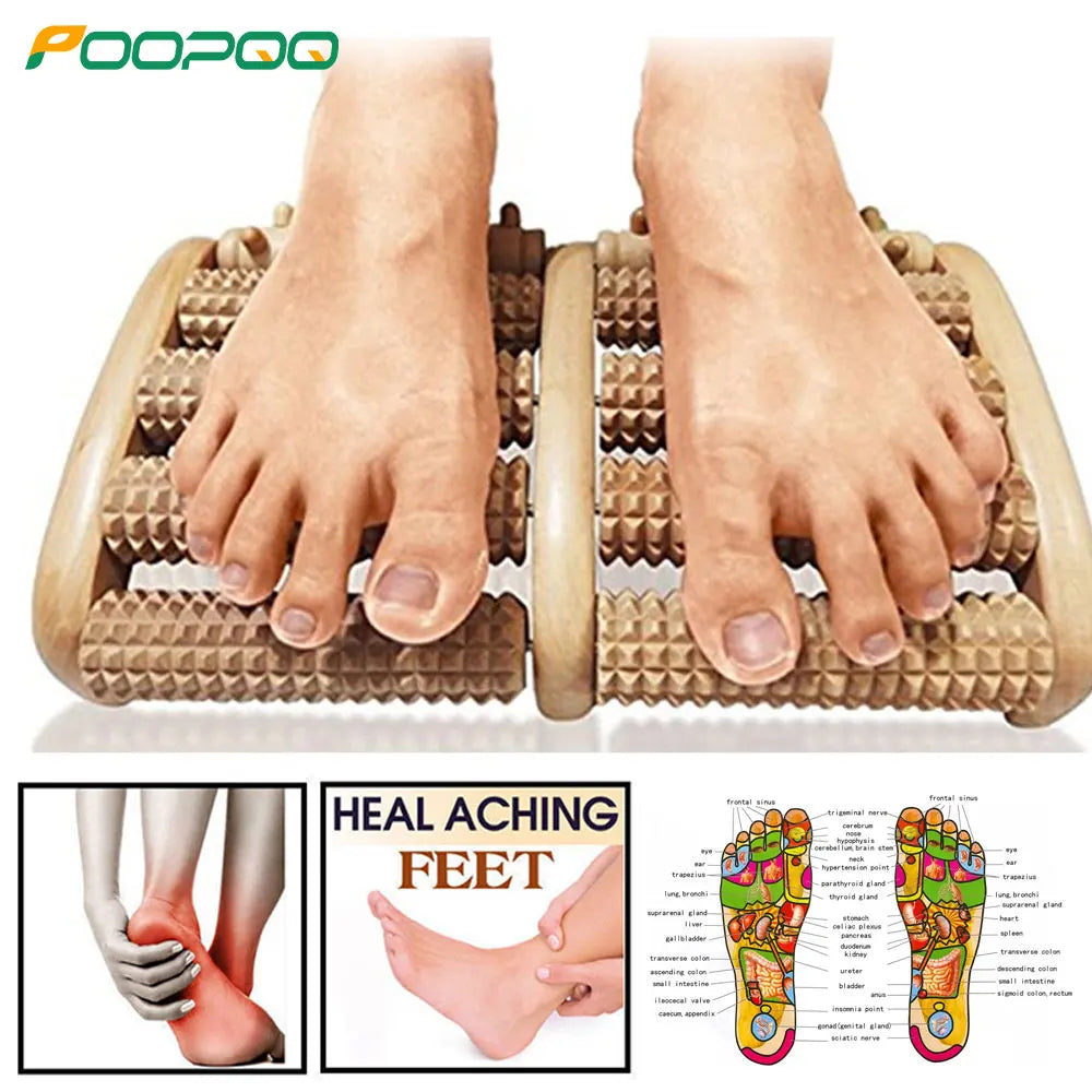 Wooden Foot Roller Wood Care Massage Reflexology Muscle Relax Relief Massager Spa Gift anti Cellulite Foot Massager Care Tools