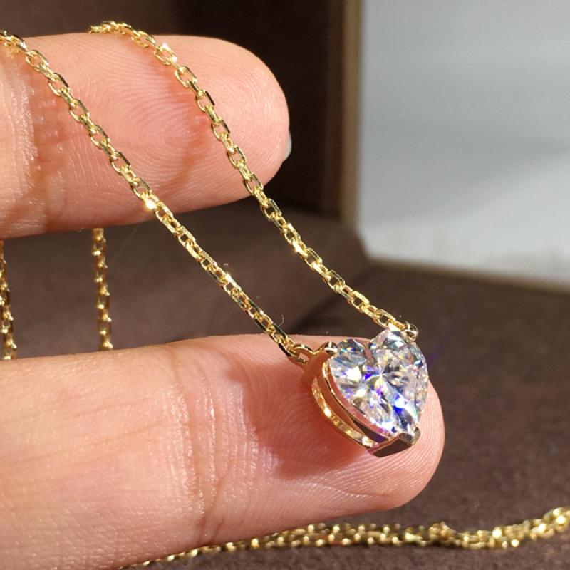 Gold Heart Cut Zircon Necklace