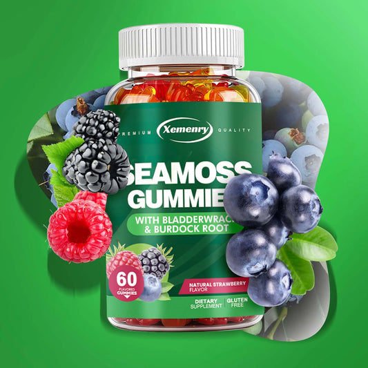 Xemenry Seamoss with BladdBladderwrack, Burdock Root Gummies 60 Gummies