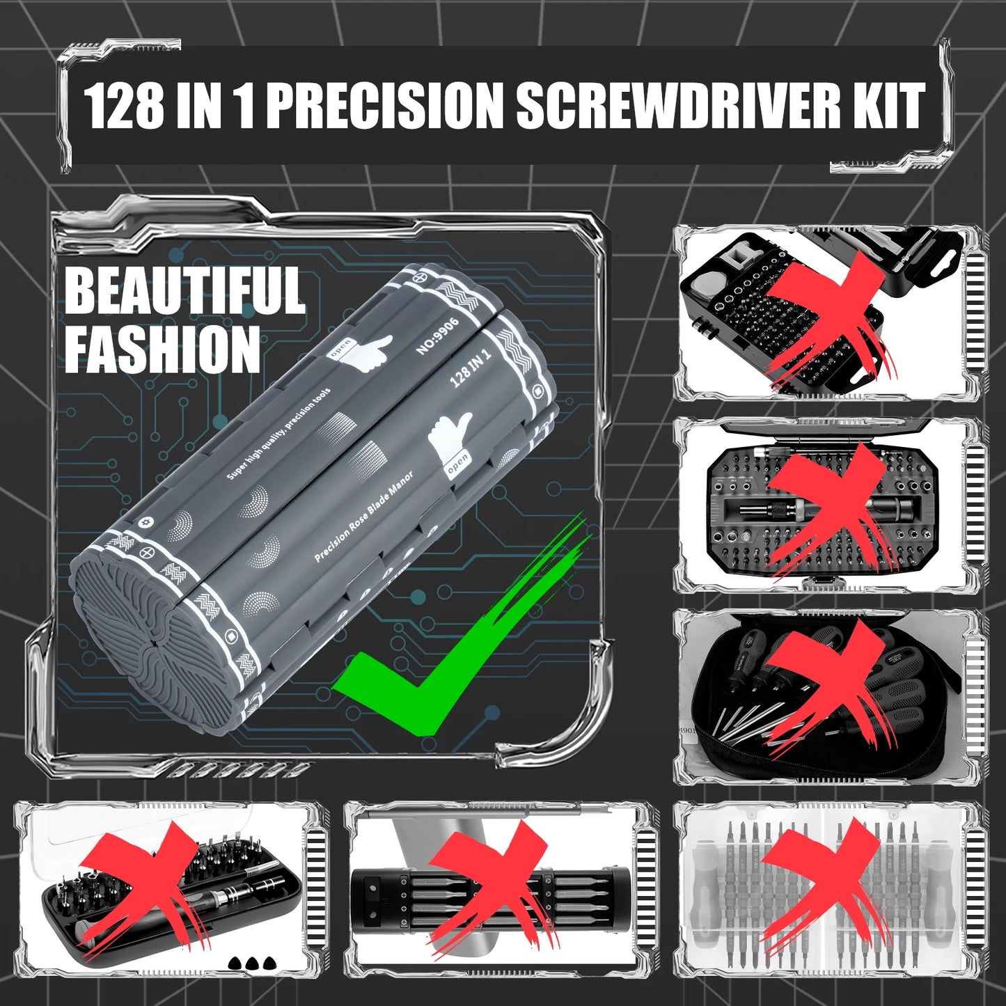 120 in 1 Precision Screwdriver Set, Computer Screwdriver Kit, Professional Magnetic Repair Tool Kit with Home Drill Bits