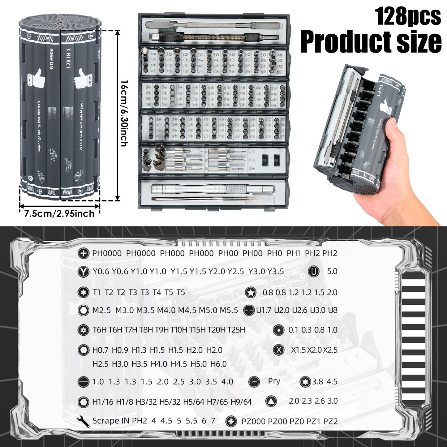 120 in 1 Precision Screwdriver Set, Computer Screwdriver Kit, Professional Magnetic Repair Tool Kit with Home Drill Bits