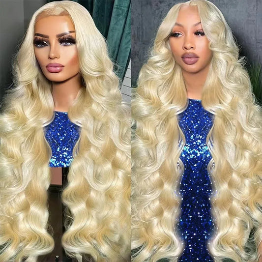 Rosabeauty Brazilian Remy Body Wave Lace Front Wig: Transparent Lace, 26+ Inches