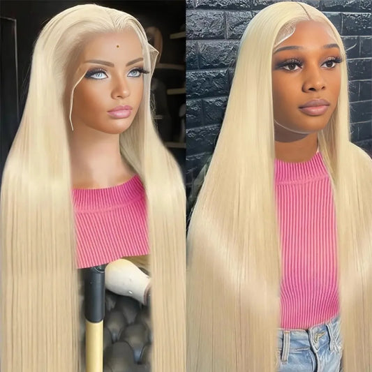 Smilegirl 613 Blonde Straight Lace Front Wig: 13x4, 13x6, HD Lace, 4-16 Inches