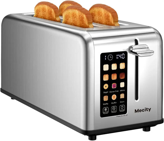 Mecity Smart Toaster: Even Toasting & Easy Cleaning | 4-Slice | Touchscreen