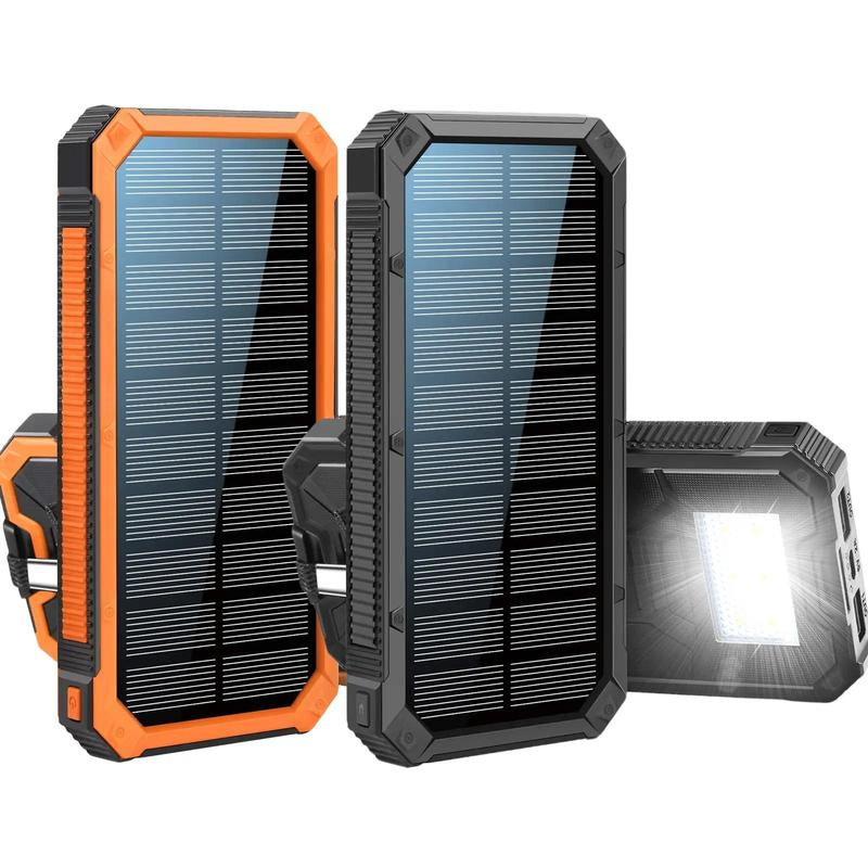 Solar Powered Power Bank, 20000Mah Portable Charger with Flashlight, Built-In Solar Panel and Bright Flashlight, Suitable for Outdoor Camping Party Sports, Valentine'S Day Gift