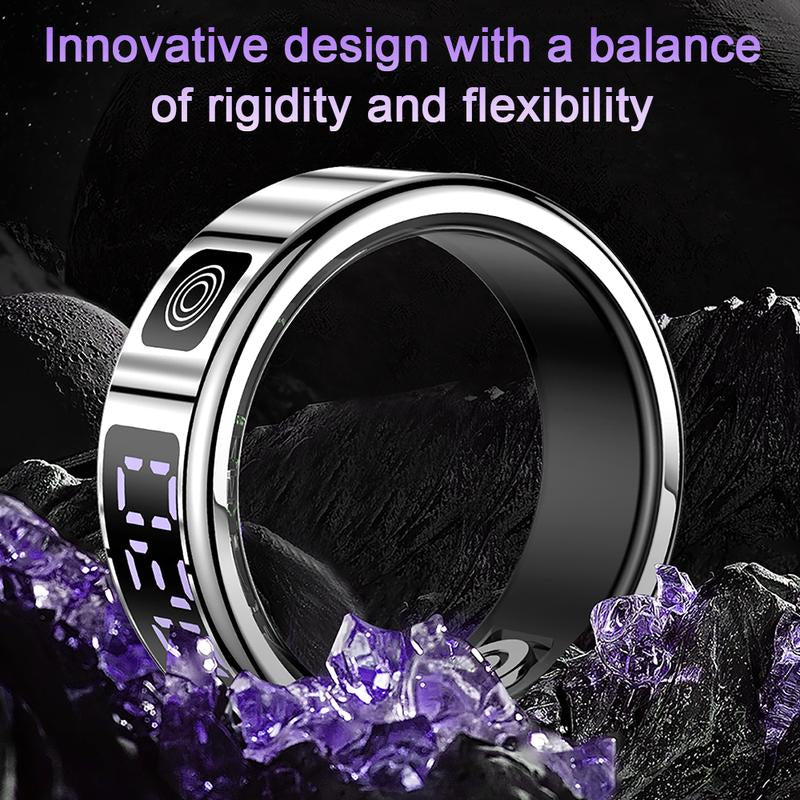 Smart Ring with Charging Box - Activity Tracker, Fitness, over 20 Exercise Modes, Compatible with Iphone and Android, USB Charging, Ultra Low Power Consumption, Remote Photo Control, Multiple Sizes, Ideal for Valentine'S Day/Christmas/New Year Gifts