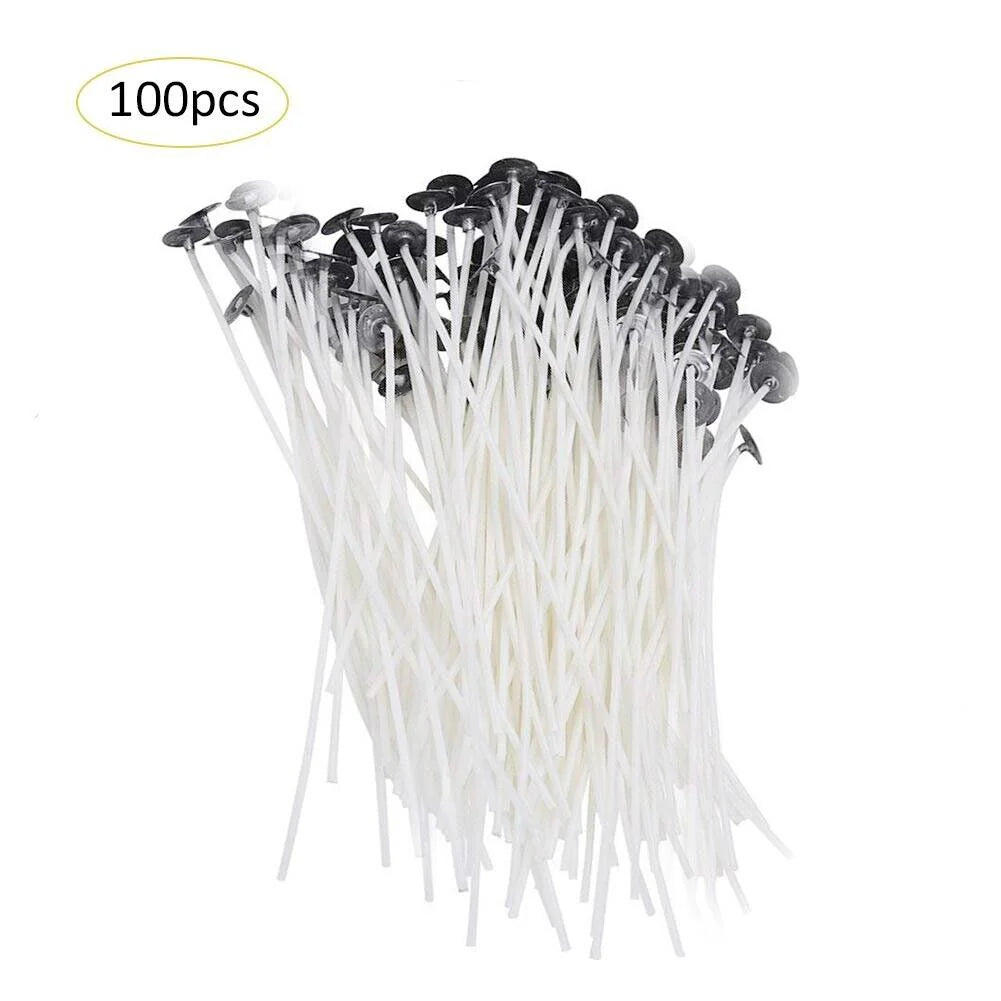 Candle Wicks 6 Inch Cotton Core Candle Making Supplies Pre Tabbed 100PCS New