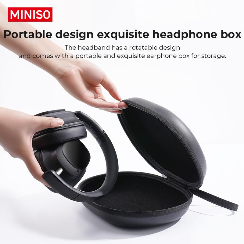 MINISO G90 Wireless Headphones with Built-In Microphone ANC Noise Cancellation Touch Screen Headset HIFI Stereo Full-Color Display Multifunctional Earbuds Foldable Gaming Headset for Phones,Computers, MP3