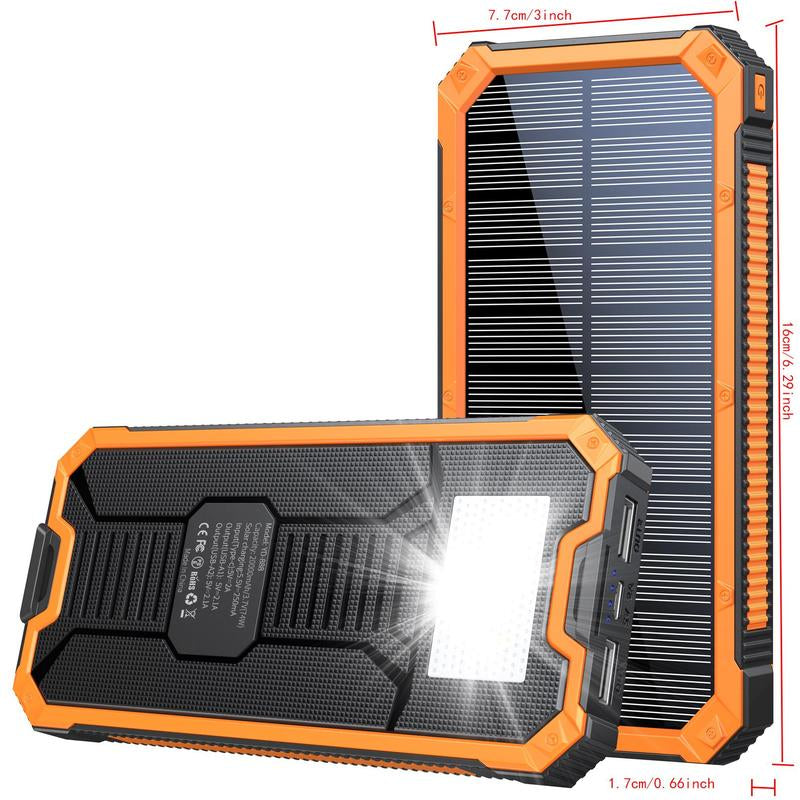 Solar Powered Power Bank, 20000Mah Portable Charger with Flashlight, Built-In Solar Panel and Bright Flashlight, Suitable for Outdoor Camping Party Sports, Valentine'S Day Gift