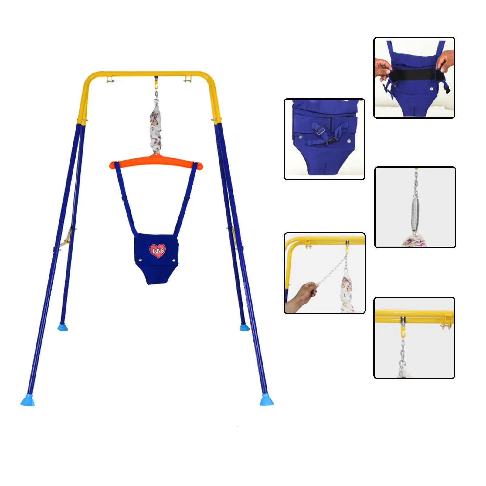 Baby Standing Door Jumper Exerciser Outdoor Baby Swing Bouncing Chair Sliding Adjustment Buckle Kids Jumping Hammock Seat