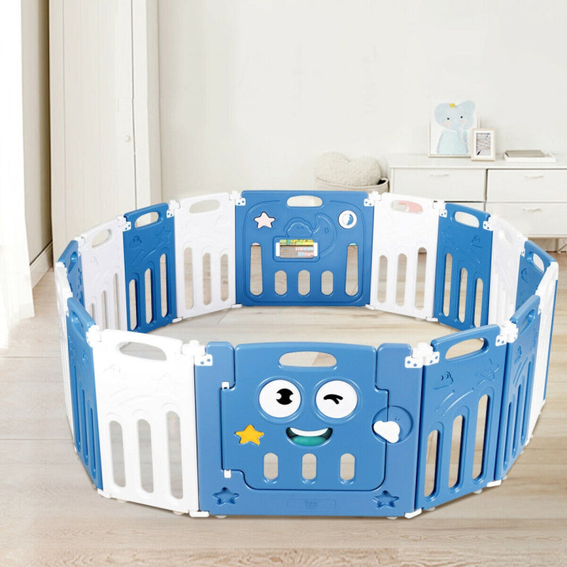 16-Panel Foldable Baby Playpen Kids Activity Centre