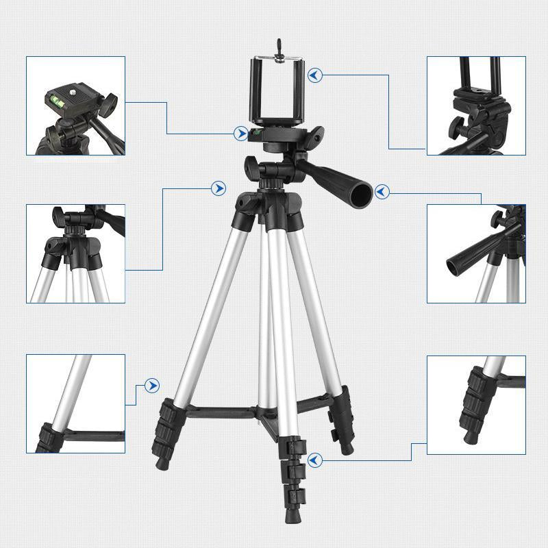 Extendable Digital Camera Stand Holder with Storage Bag for Music Festival, Portable Tripod Metal Stand for Selfie Light, Mobiles and Cameras Tripod Suitable for Office and Live Broadcast Use