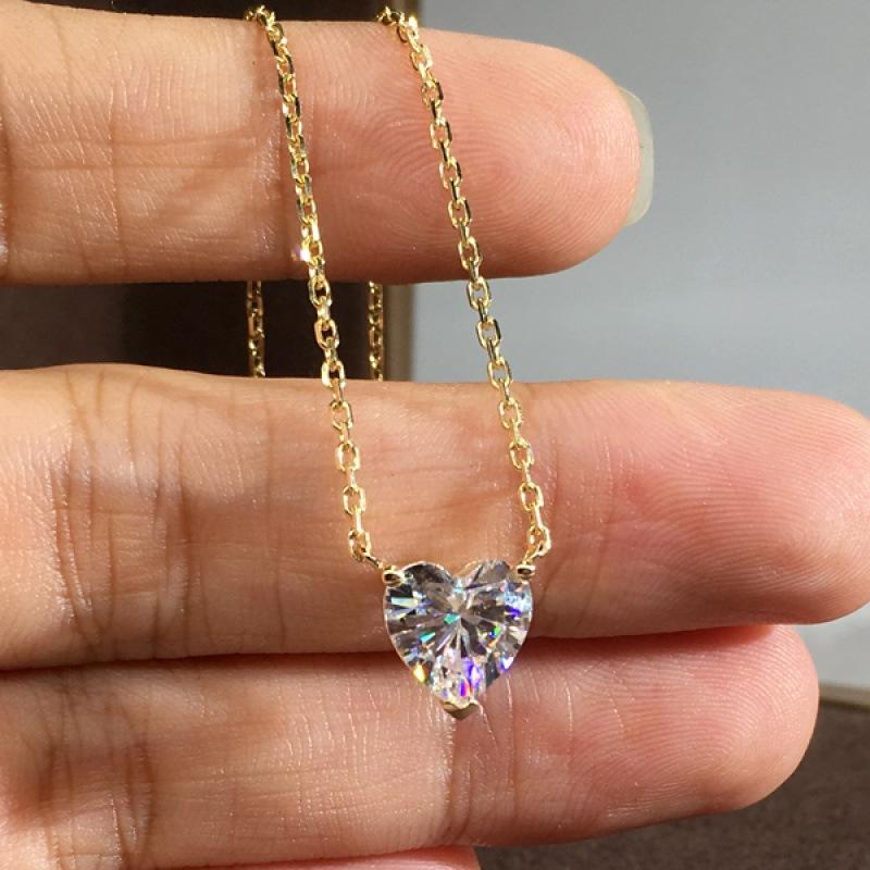 Gold Heart Cut Zircon Necklace